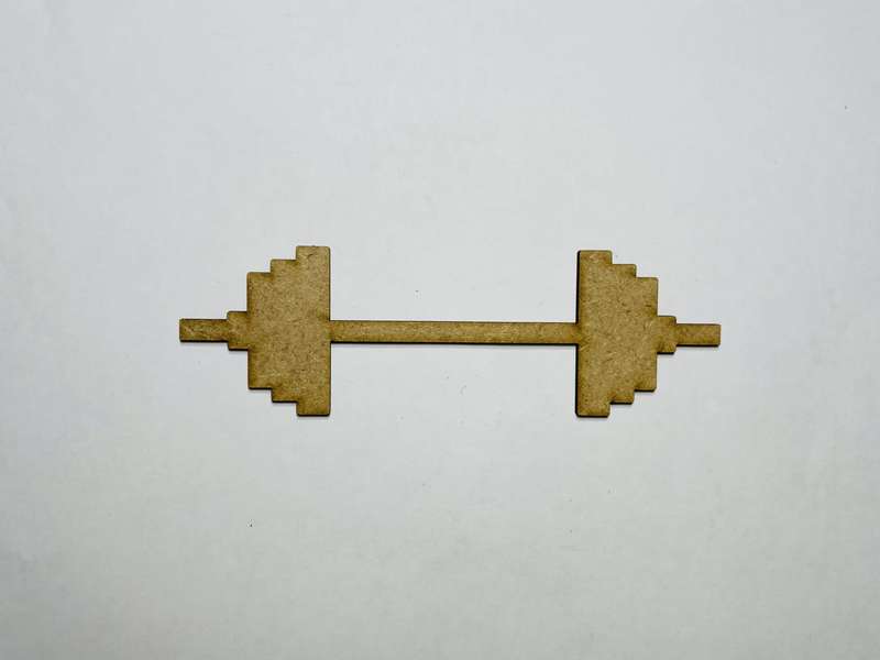 Laser Cut Wooden Barbell Cutout 76mm