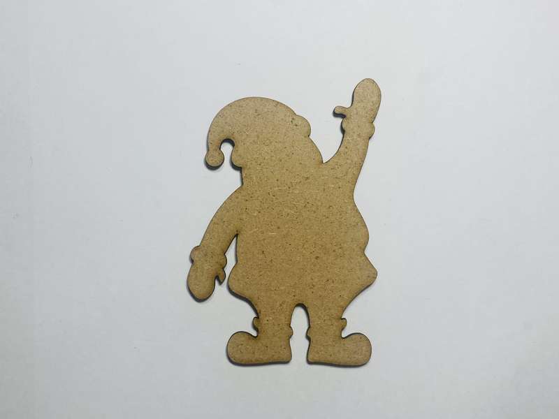 Laser Cut Santa Claus Shape Wood Cutout 76mm
