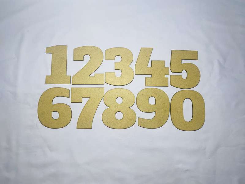 Laser Cut Wood Numbers Cutout Number 0-9 Shapes 76mm high