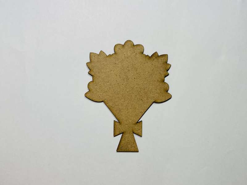 Laser Cut Unfinished Wedding Bouquet Wood Cutout 76mm