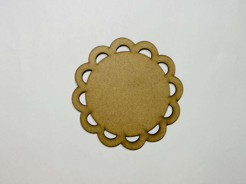 Laser Cut Scalloped Circle Ornament Cutout 76mm (Copy)