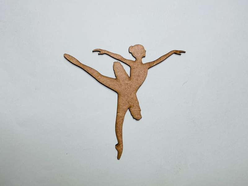 Laser Cut Ballerina Wooden Cutout  76mm
