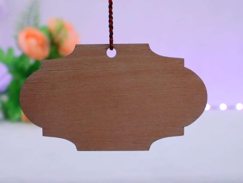 Laser Cut Wood Hanging Plaque Board Tag For Ornaments Tree Decorations76mm high