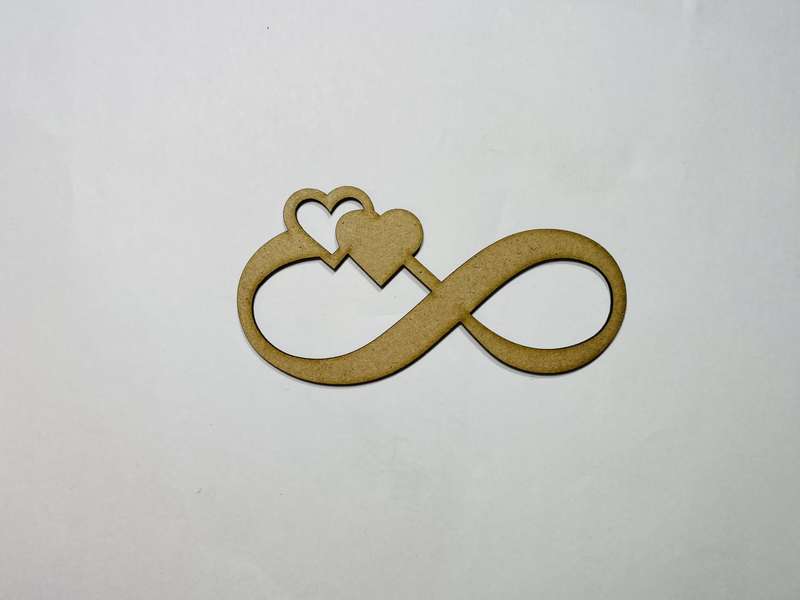Laser Cut Wood Infinity Heart Craft Shape Cutout  76mm
