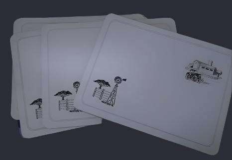 Placemats mdf yellow, dark brown or white