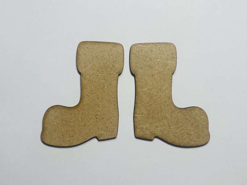 Laser Cut Wooden Santa Claus Boots 76mm high