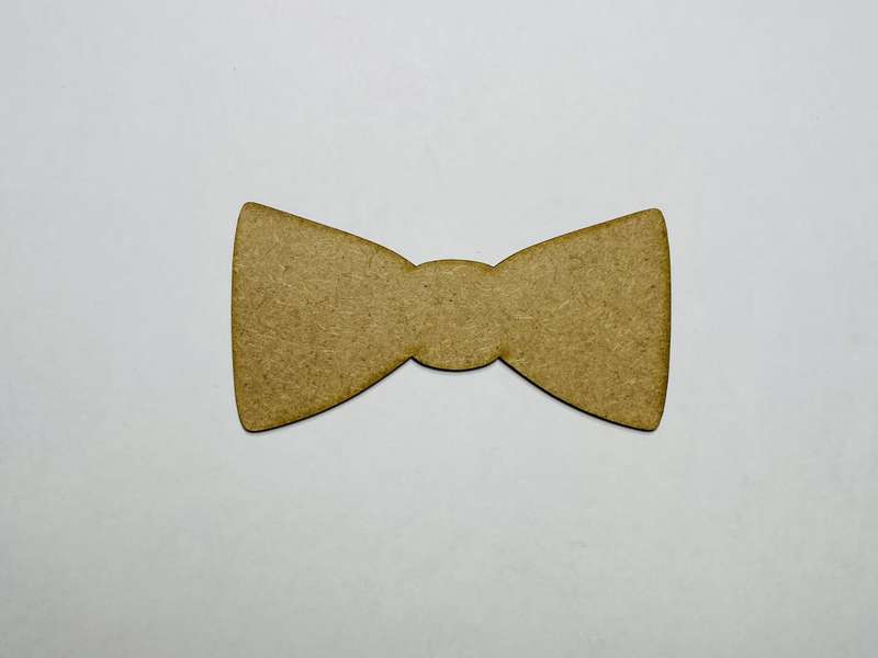 Laser Cut Unfinished Wood Bow Tie Cutout 76mm