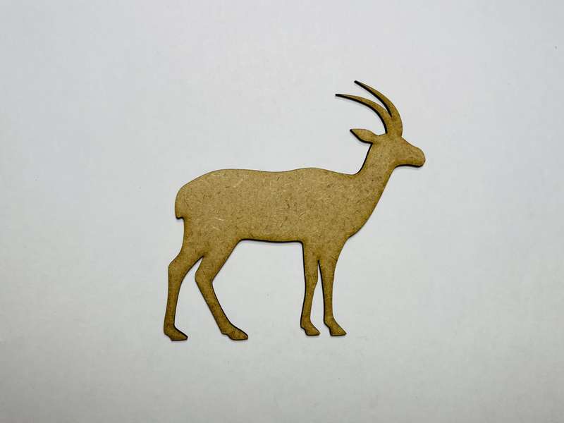 Laser Cut Wood Antelope Craft Shape Cutout  76mm