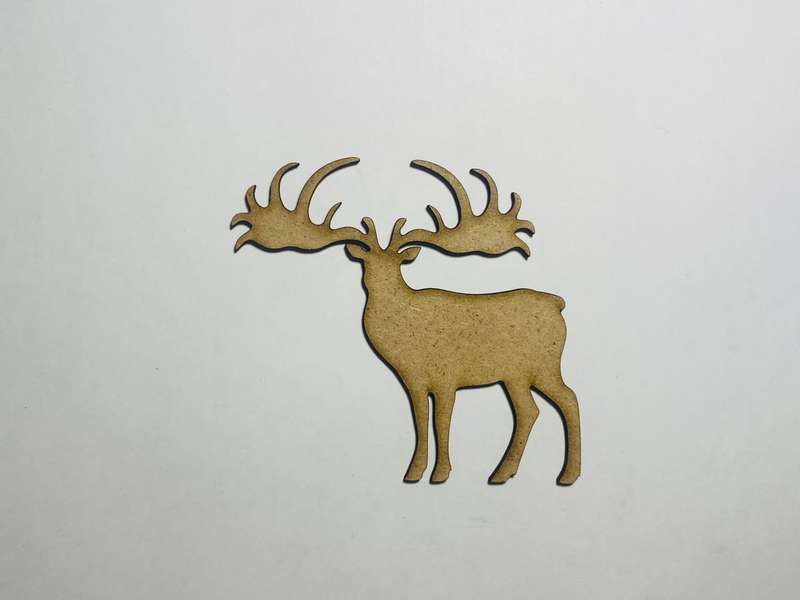 Laser Cut Elk Wood Cutout 76mm