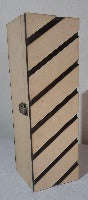 Laser Cut Wine Box single 350x115x120 slatted lid hinged