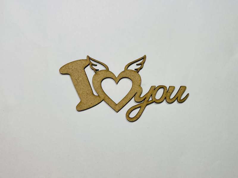 Laser Cut I Love You Wooden Cutout  76mm