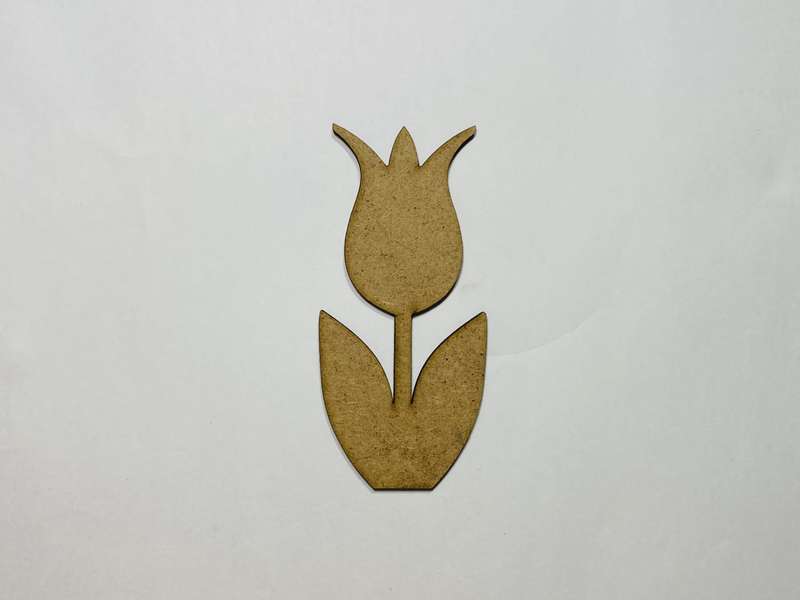 Laser Cut Tulip Wood Cutout 76mm