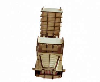 3D wooden Dump Truck model  - puzzle - 150 x 300mm