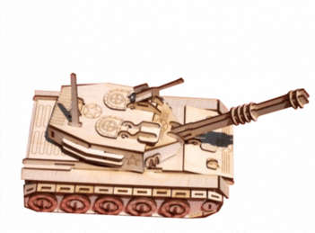 3D wooden 3mm Army tank model  - puzzle - 150 x 300mm