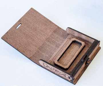 Wedding USB lock box - 3mm SIZE 100mm x 80mm x 20mm high (your custom logo)