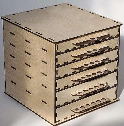 Storage Box with  6 Drawers - 3mm -360 h x 370 w x 370 l