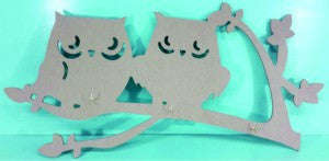 Wooden Owls with Hooks 600mm x 6x 390mm