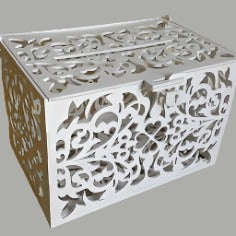 Wedding Card or money Box - 300X200X200MM -  laser cut - 3mm mdf - white