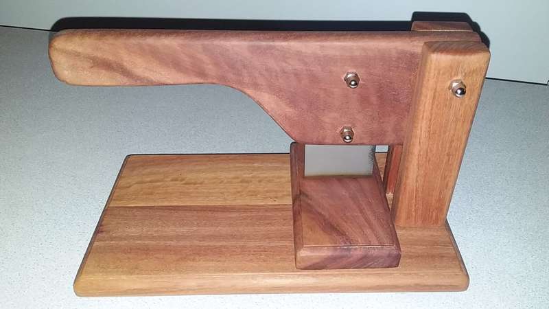 Biltong slicer or chopper made from hardwood