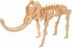 3D wooden Mammoth Dinosaur - model- puzzle-in 3mm