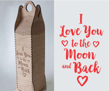 Wine Box - I love you to the moon and back - 3mm