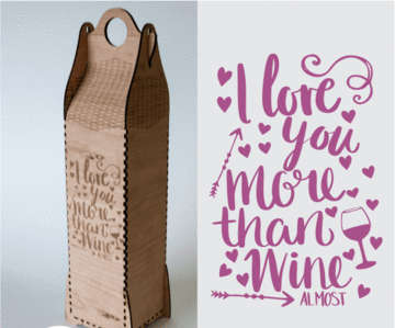 Wine Box - I love you more than wine - 3mm