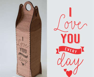 Wine Box   I love you every day - 3mm