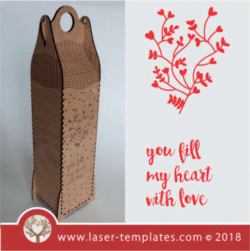 Wine Box - You fill my heart with love - 3mm