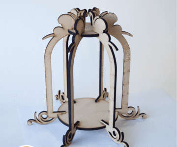 Bird cage stand or centre piece - 6mm mdf -  measures 310mm in diameter and 285mm high