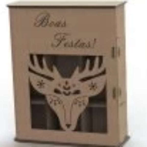Laser Cut Wine Box double with 2 glass compartments