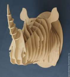 Rhino head wall art +-550mm od in 6mm mdf
