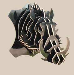 Warthog head wall art +-300mm od in 6mm mdf