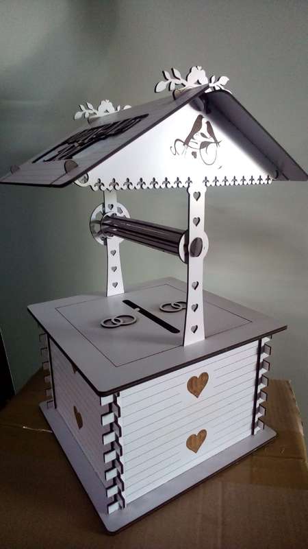 3mm Wedding water well or wishing well Envelope Box - Box measures 280 wide x280 long x 490 high ...