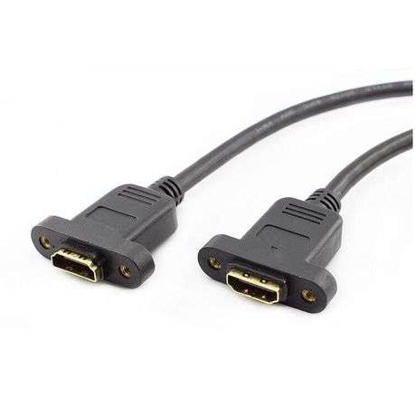 Techme Female HDMI to Female HDMI Cable Adapter with Screw Channels - 30cm