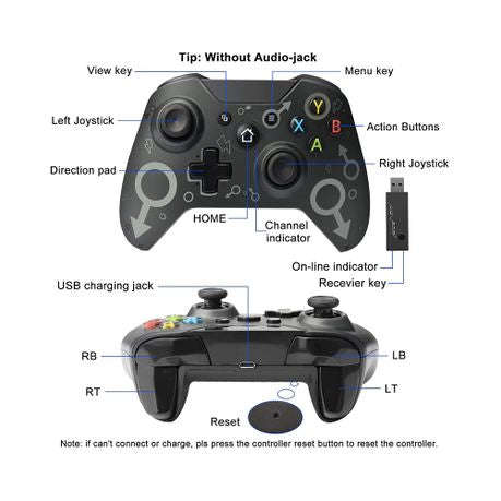 Gaming N-1 Wireless controller for Xbox with Brook adapter by Cell Fixer - Deep Black