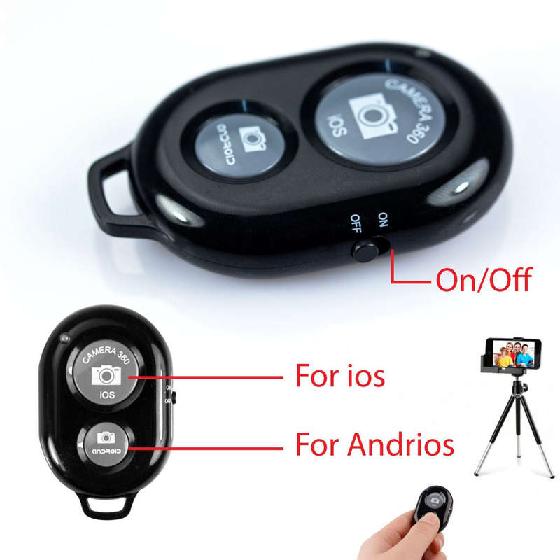 Bluetooth Remote Camera Shutter For Apple, IOS And Android - Black