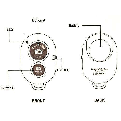 Bluetooth Remote Camera Shutter For Apple, IOS And Android - Black