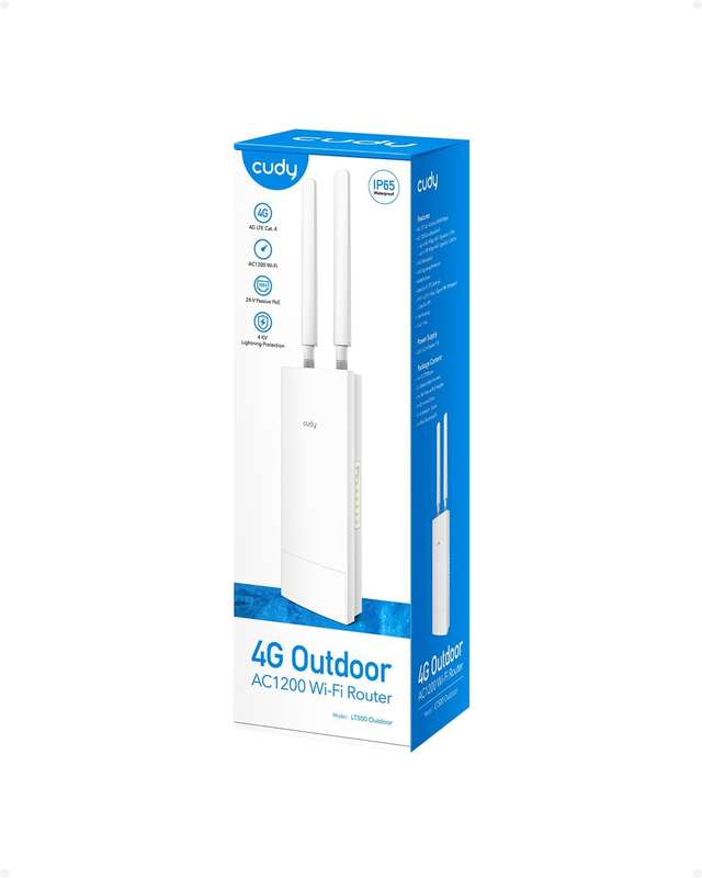 Cudy Unlocked Outdoor 4G LTE Cat 4 Modem Router with SIM Card Slot, AC1200 WiFi, EC25, IP65, Deta...