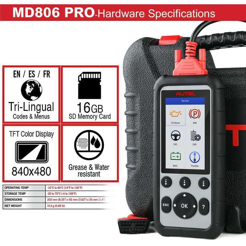 Autel MaxiDiag MD806 Pro Auto Diagnostic OBD2 Scanner Tool (Parallel Import)