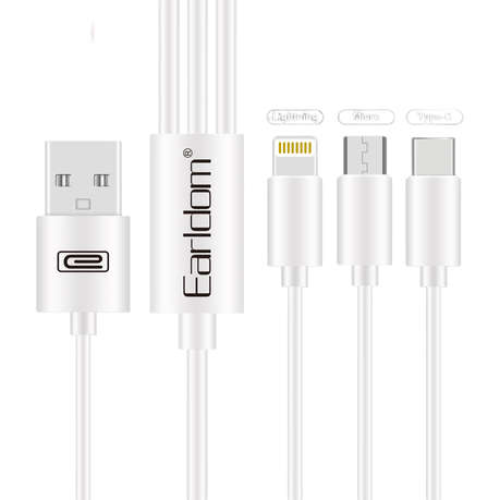 Earldom - EC-IMC018 - 3 in 1 Fast Cable 1.2m - White