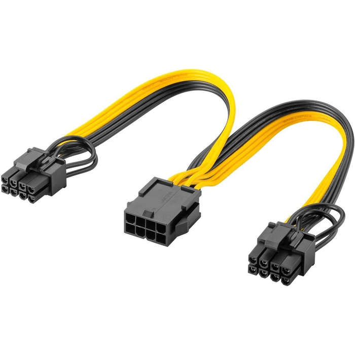 Techme 8 Pin GPU Pcie PCI Express Female to Dual 8 Pin (6+2) Male Splitter