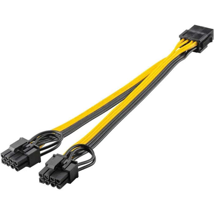 Techme 8 Pin GPU Pcie PCI Express Female to Dual 8 Pin (6+2) Male Splitter