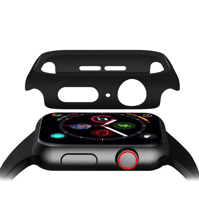 Lito 40MM Black Full Covered Tempered Glass Screen Protector & Protective Case for Apple Watch