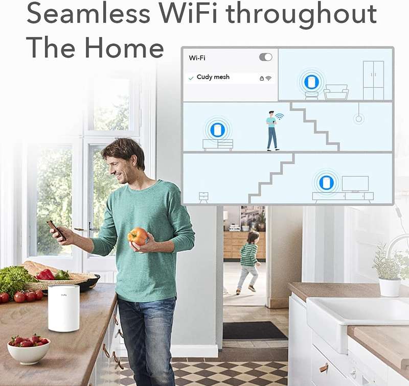 Cudy New WiFi 6 Mesh WiFi, AX1800 Whole Home Mesh WiFi System - Covers up to 5000 Sq. Ft, 5G Giga...