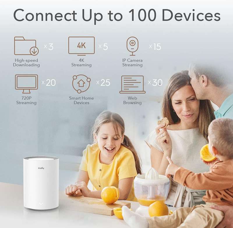 Cudy New WiFi 6 Mesh WiFi, AX1800 Whole Home Mesh WiFi System - Covers up to 5000 Sq. Ft, 5G Giga...
