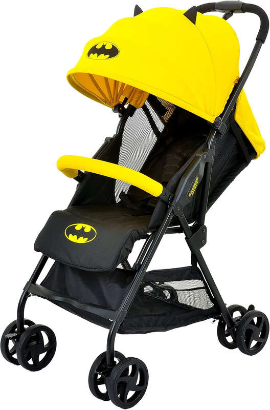 KidsEmbrace Batman Lightweight Compact Stroller, DC Comics Collapsable Stroller with Canopy, Yell...