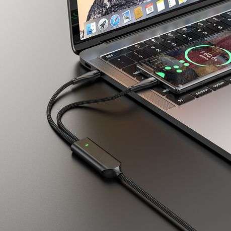 Hoco U102 Type-C to Type-C + Type-C Charging Cable