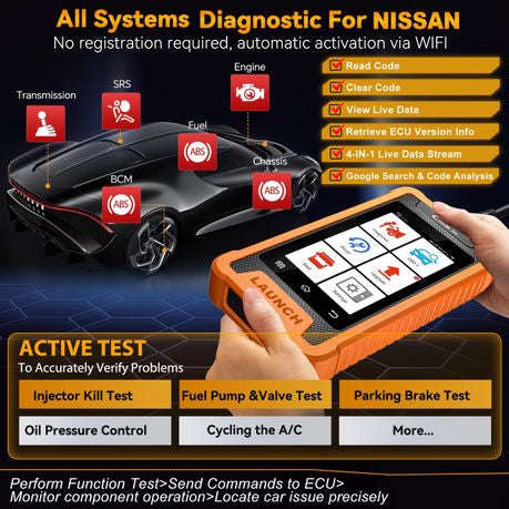 Launch Elite for Nissan Full Systems Bi-Directional Diagnostic Scan Tool