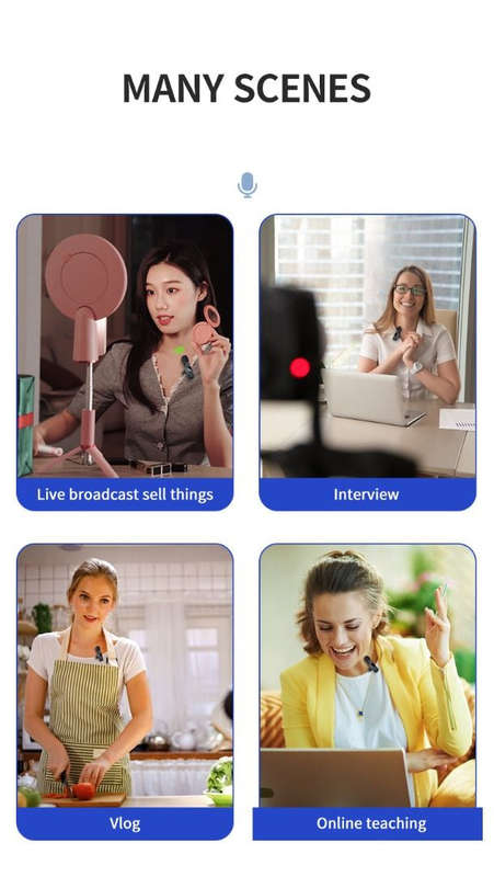 K9 20m Wireless Transmission Lavalier Microphone - for Type C