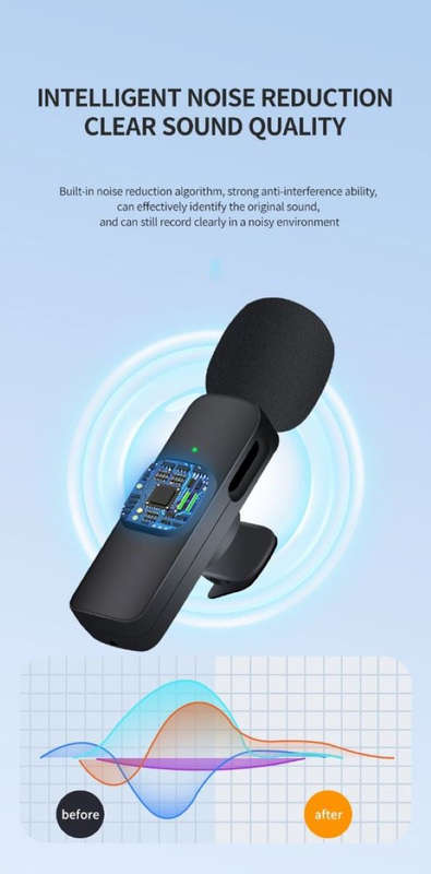 K9 20m Wireless Transmission Lavalier Microphone - for Type C